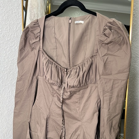 HOUSE OF CB 'Carlina' Mocha Long Sleeve Mini Dress NWOT - Picture 8 of 10